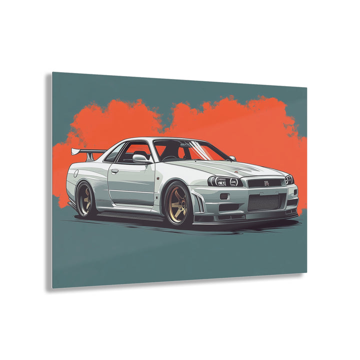 Nissan Skyline R34 GTR Godzilla Acrylic Print | Stunning Wall Art for JDM Enthusiasts | Ready to Hang - ignitionthreads