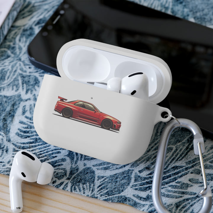 Nissan Skyline R34 GTR AirPods & AirPods Pro Case Cover | Premium TPU Protection | Includes Metal Carabiner | JDM Car Lover Accessory - ignitionthreads