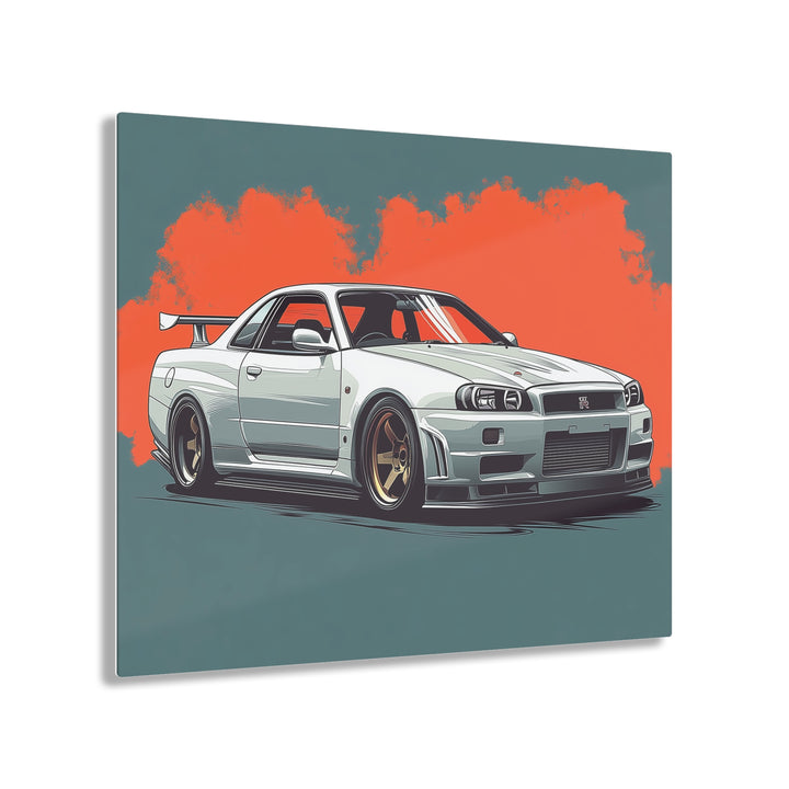 Nissan Skyline R34 GTR Godzilla Acrylic Print | Stunning Wall Art for JDM Enthusiasts | Ready to Hang - ignitionthreads