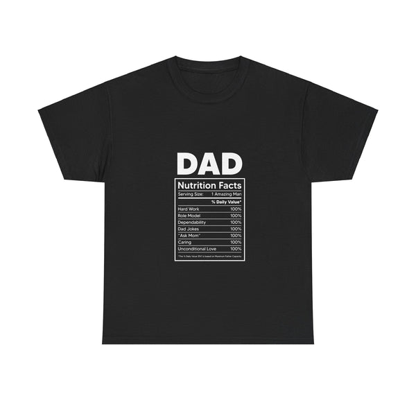 Dad Nutrition Facts Shirt Funny Father's Day Gift Unique Dad Tee with Dad Jokes Perfect Gift for Him