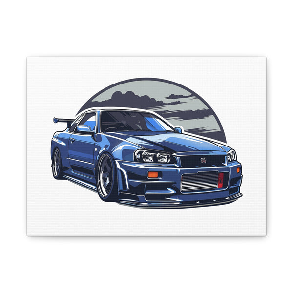 Nissan Skyline R34 GTR Canvas Print Custom Car Art Decor