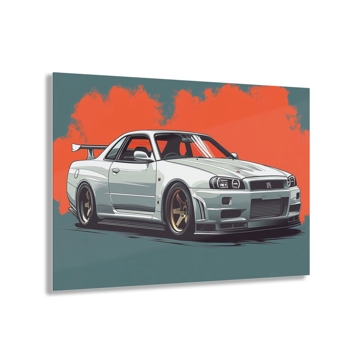 Nissan Skyline R34 GTR Godzilla Acrylic Print | Stunning Wall Art for JDM Enthusiasts | Ready to Hang - ignitionthreads