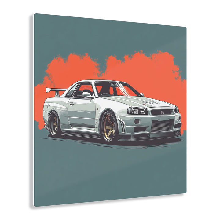 Nissan Skyline R34 GTR Godzilla Acrylic Print | Stunning Wall Art for JDM Enthusiasts | Ready to Hang - ignitionthreads