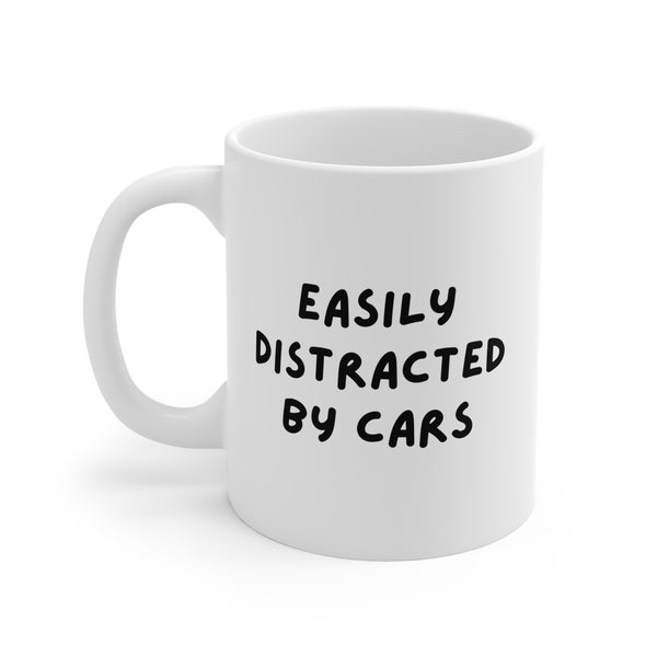 Easily Distracted By Cars Ceramic Mug | Funny Car Lover Coffee Cup | 11oz, 15oz, 20oz