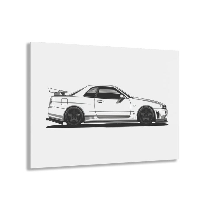 Nissan Skyline R34 GTR Godzilla Acrylic Print | Stunning Wall Art for JDM Enthusiasts | Ready to Hang - ignitionthreads