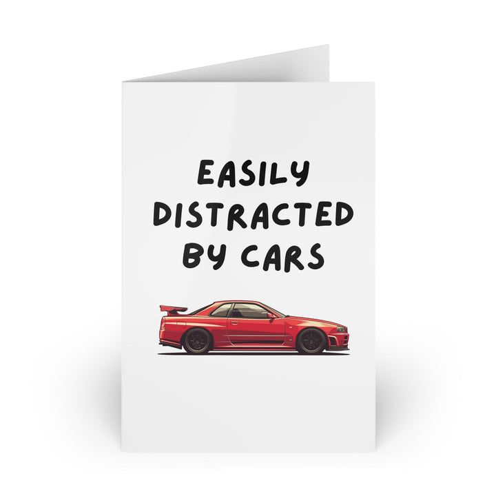 Easily Distracted by Cars" Nissan Skyline R34 GTR Greeting Cards | 1 or 10-Pack | Includes Envelopes-ignitionthreads