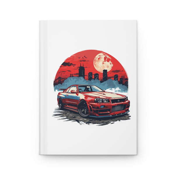 Nissan Skyline R34 GTR Matte Hardcover Journal for Enthusiasts