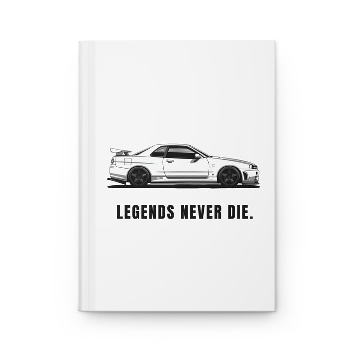 Nissan Skyline R34 GTR Matte Hardcover Journal | 150 Lined Pages | Stylish Notebook for Car Enthusiasts - ignitionthreads