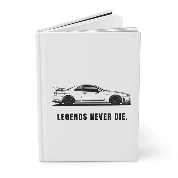 Nissan Skyline R34 GTR Matte Hardcover Journal | 150 Lined Pages | Stylish Notebook for Car Enthusiasts - ignitionthreads