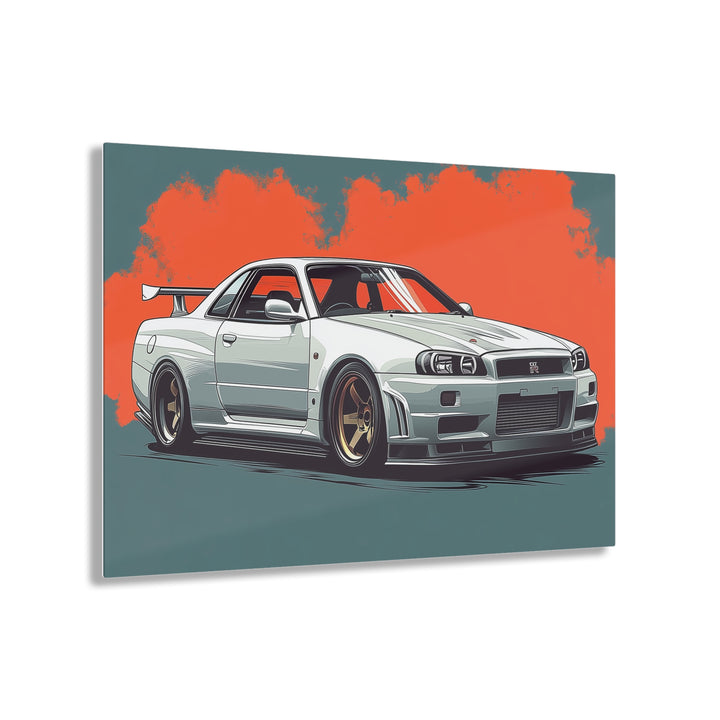 Nissan Skyline R34 GTR Godzilla Acrylic Print | Stunning Wall Art for JDM Enthusiasts | Ready to Hang - ignitionthreads