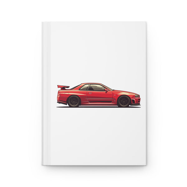 Nissan Skyline R34 GTR Matte Hardcover Journal for Enthusiasts