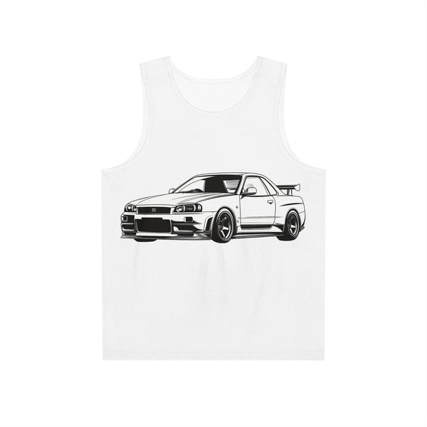 Nissan Skyline R34 GTR Tank Top | Lightweight Custom Fit | Soft & Stretchy Gym and Leisurewear | JDM Car Enthusiast Apparel