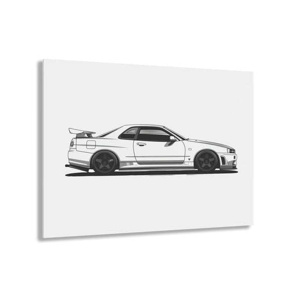 Nissan Skyline R34 GTR Godzilla Acrylic Print Stunning Wall Art