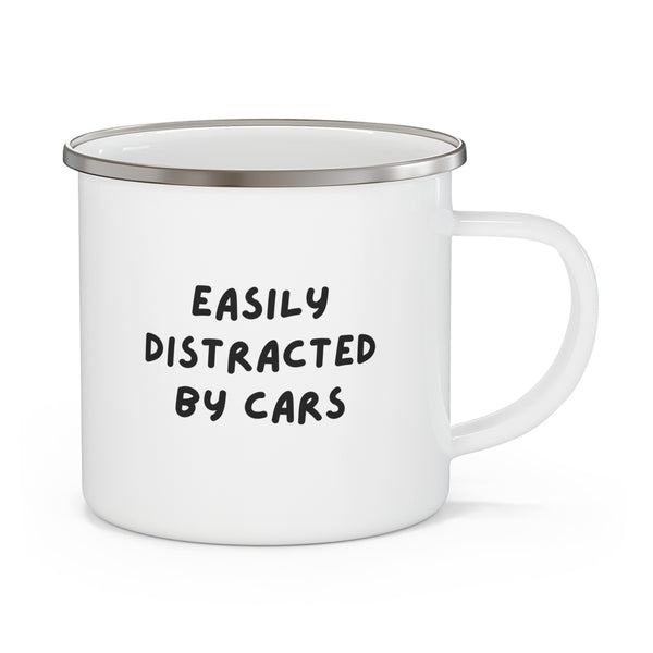 Car Lovers’ Enamel Mug 12oz Stainless Steel Sip in Style While Daydreaming of Rides